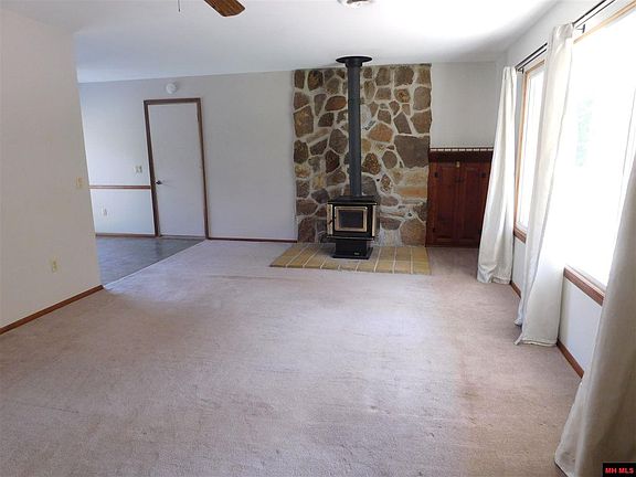 Living room with wood burner