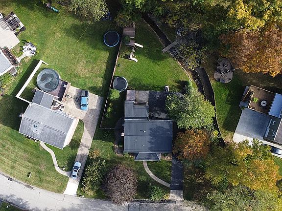 Aerial Shot: fenced property