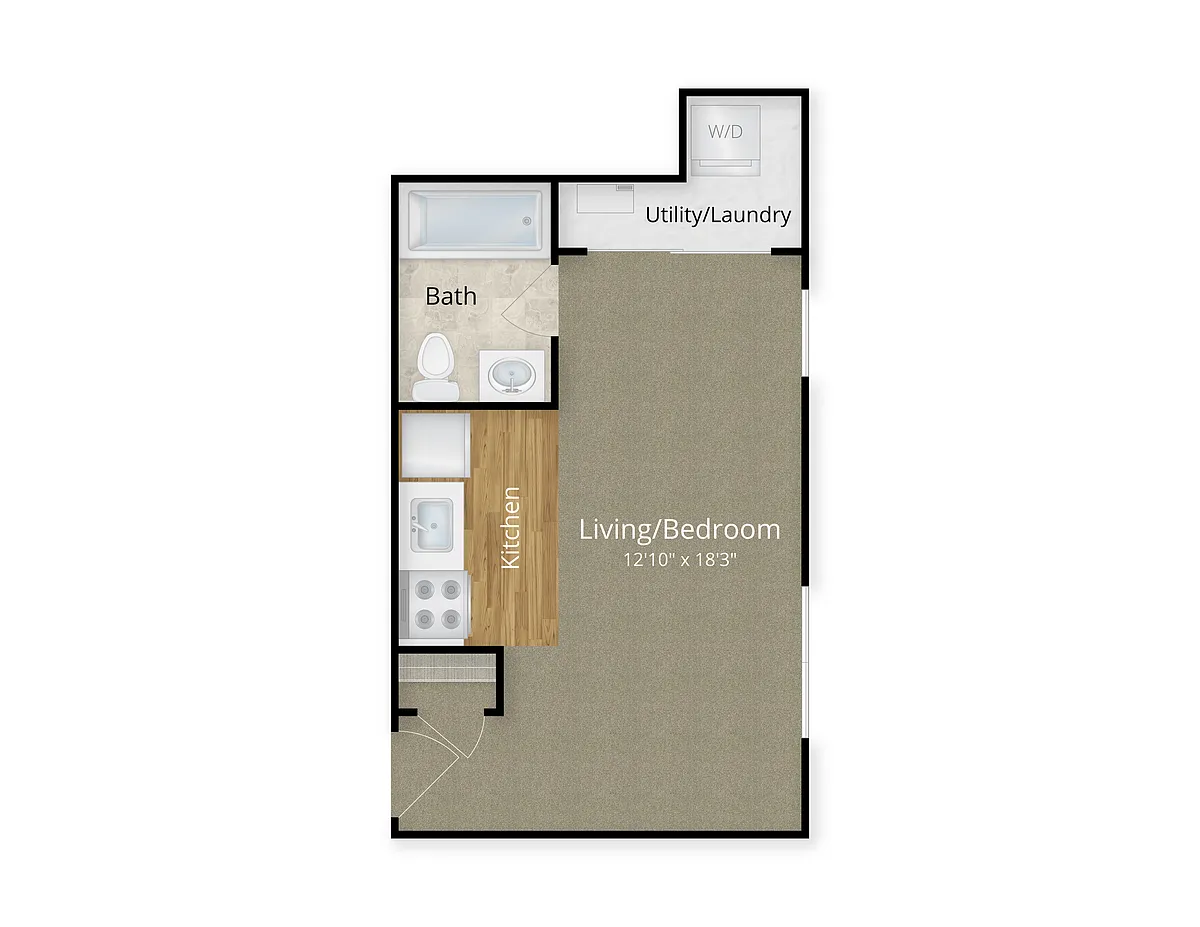 Floor plan Studio x 1 Bath