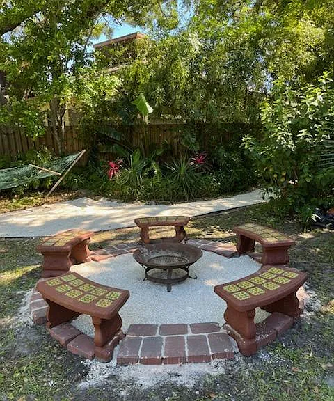 Backyard fire pit.