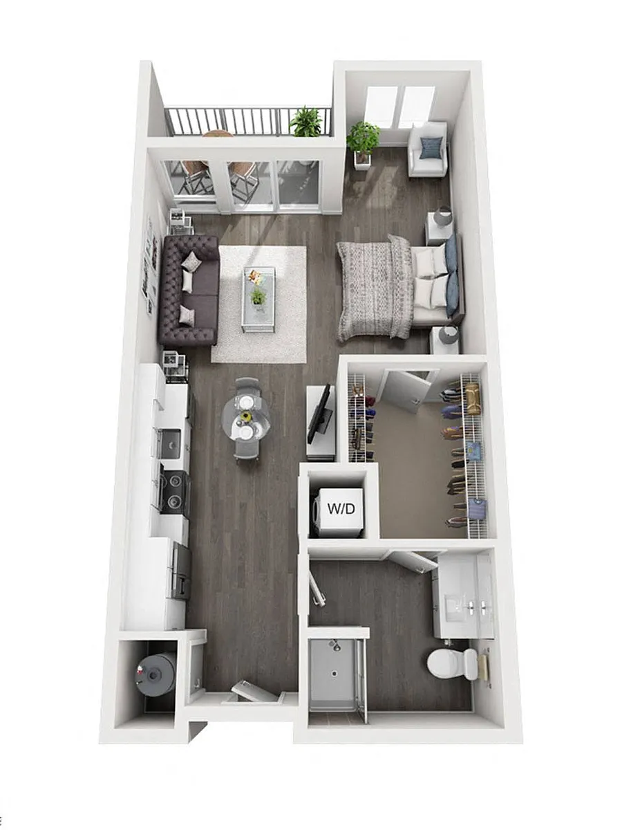 Floor plan Studio E2 | 1 Bath