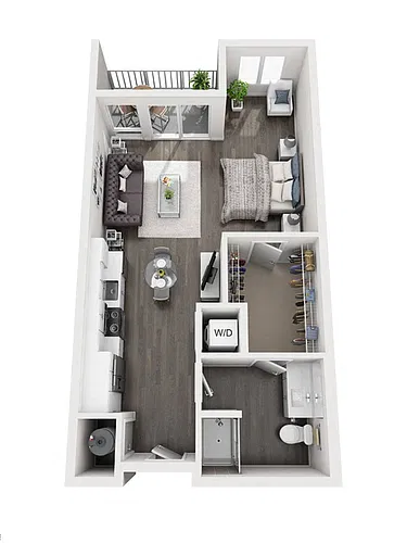 Floor plan Studio E2 | 1 Bath