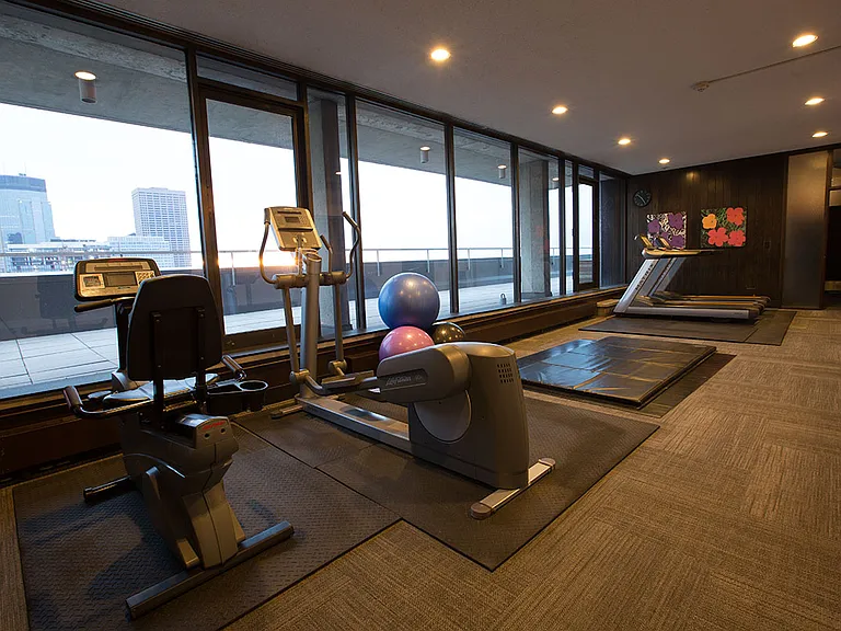 Two work out areas. This one with a beautiful 29th floor view of downtown. Includes two saunas
