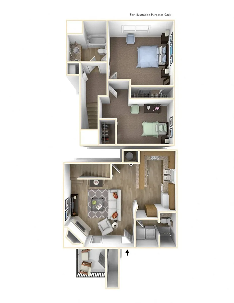 Floor plan Two Bedroom Townhome