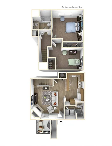 Floor plan Two Bedroom Townhome