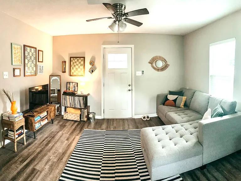 lightly staged living area