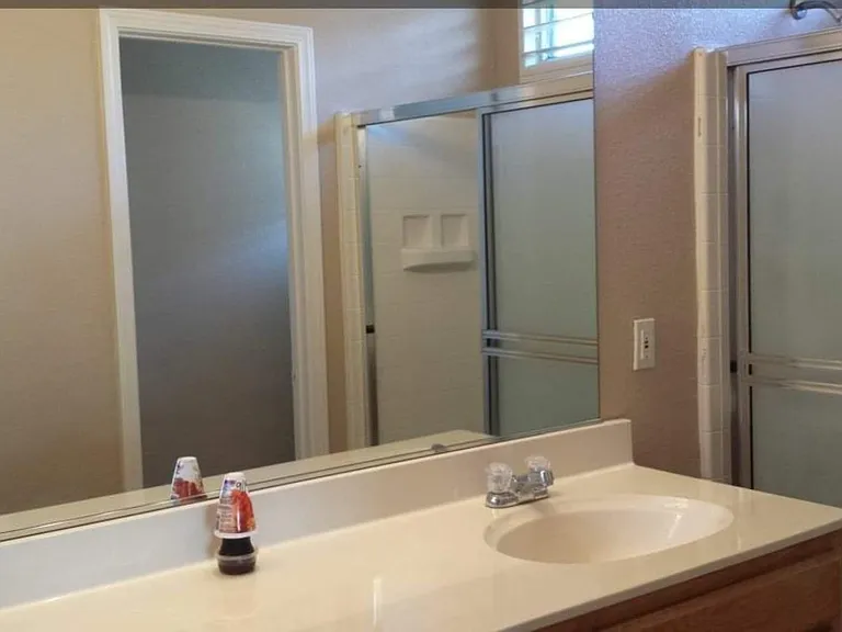 Master bathroom with double sinks
