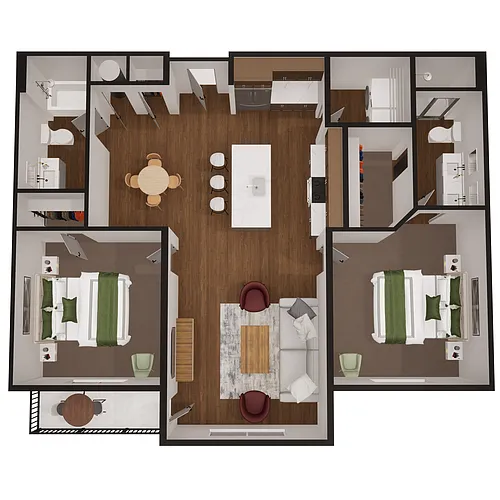 Floor plan C1 2x2 1149 sqft