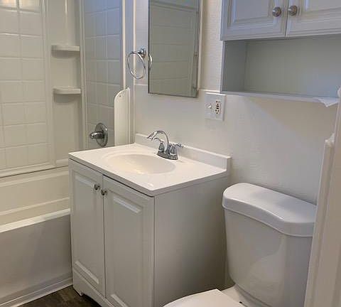 All of the old metal tubs were removed and upgraded with these new and easy to clean tub and surround.