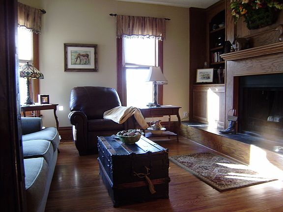 Wood Fireplace Family Room