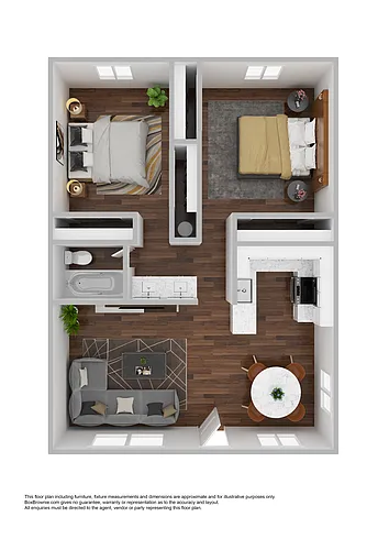 Floor plan 2 Bedroom 1 Bath