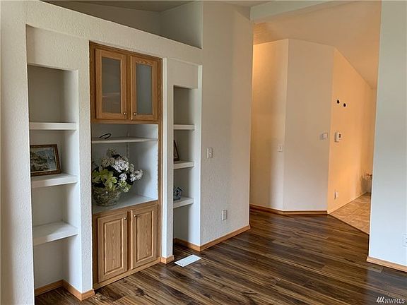 Built-in shelving in living room