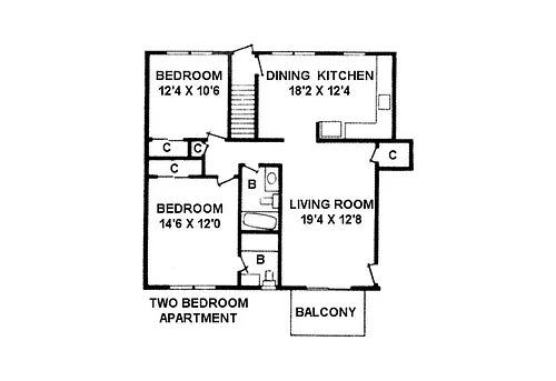 Floor plan Two Bedroom
