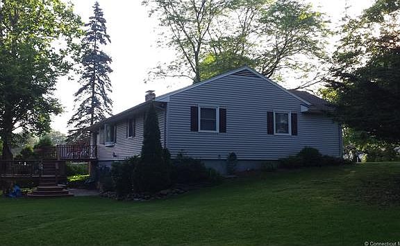 side yard showing rear deck...