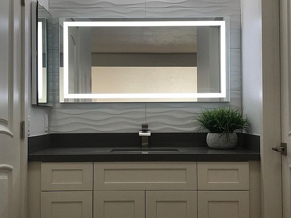 Vanity with Back-Lit LED Mirror