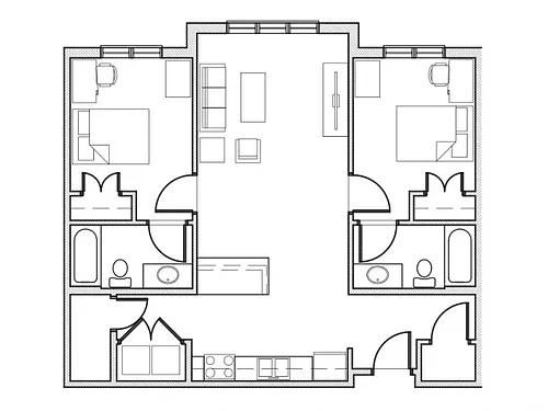 Floor plan 2 Bedroom/ 2 Bathroom