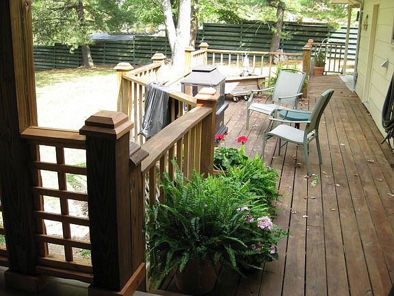 view of uncovered portion of rear deck