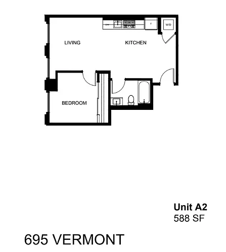 Floor plan A2 - 1 Bedroom