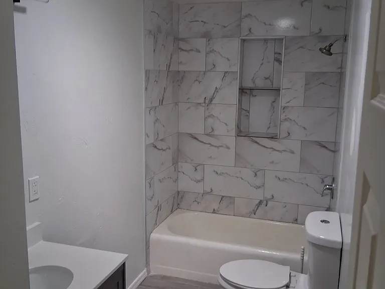 Main full bathroom on floor level