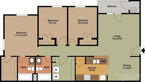 Floor plan Three Bedroom