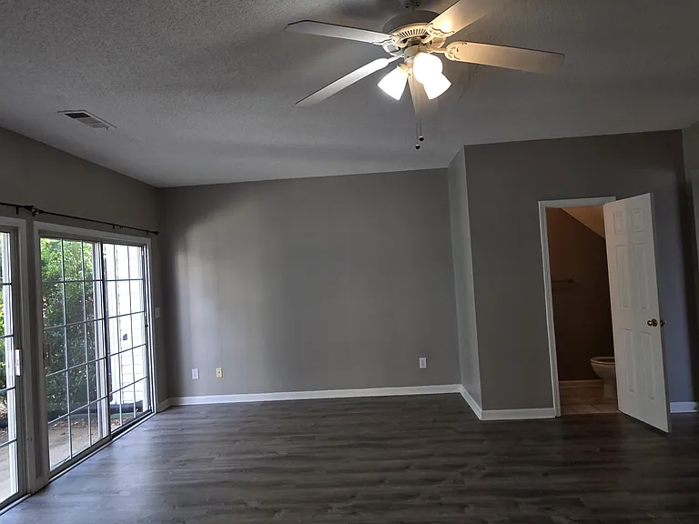 living room and bathroom