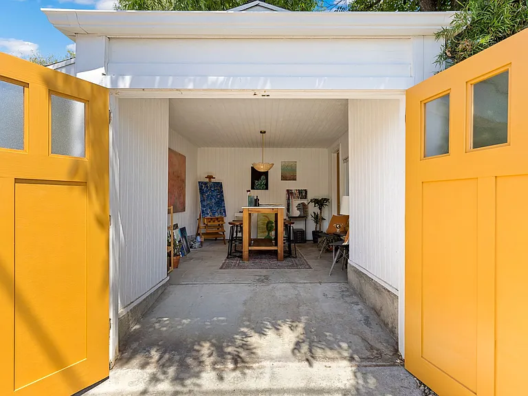 Art studio/flex space with custom craftsman double doors