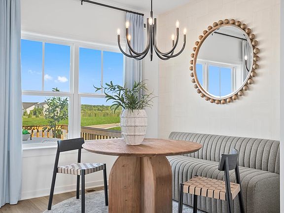 The kitchen nook of the Skyline Townhome at Snowden Bridge.