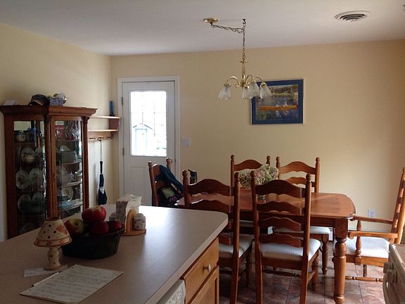 Dining area and island