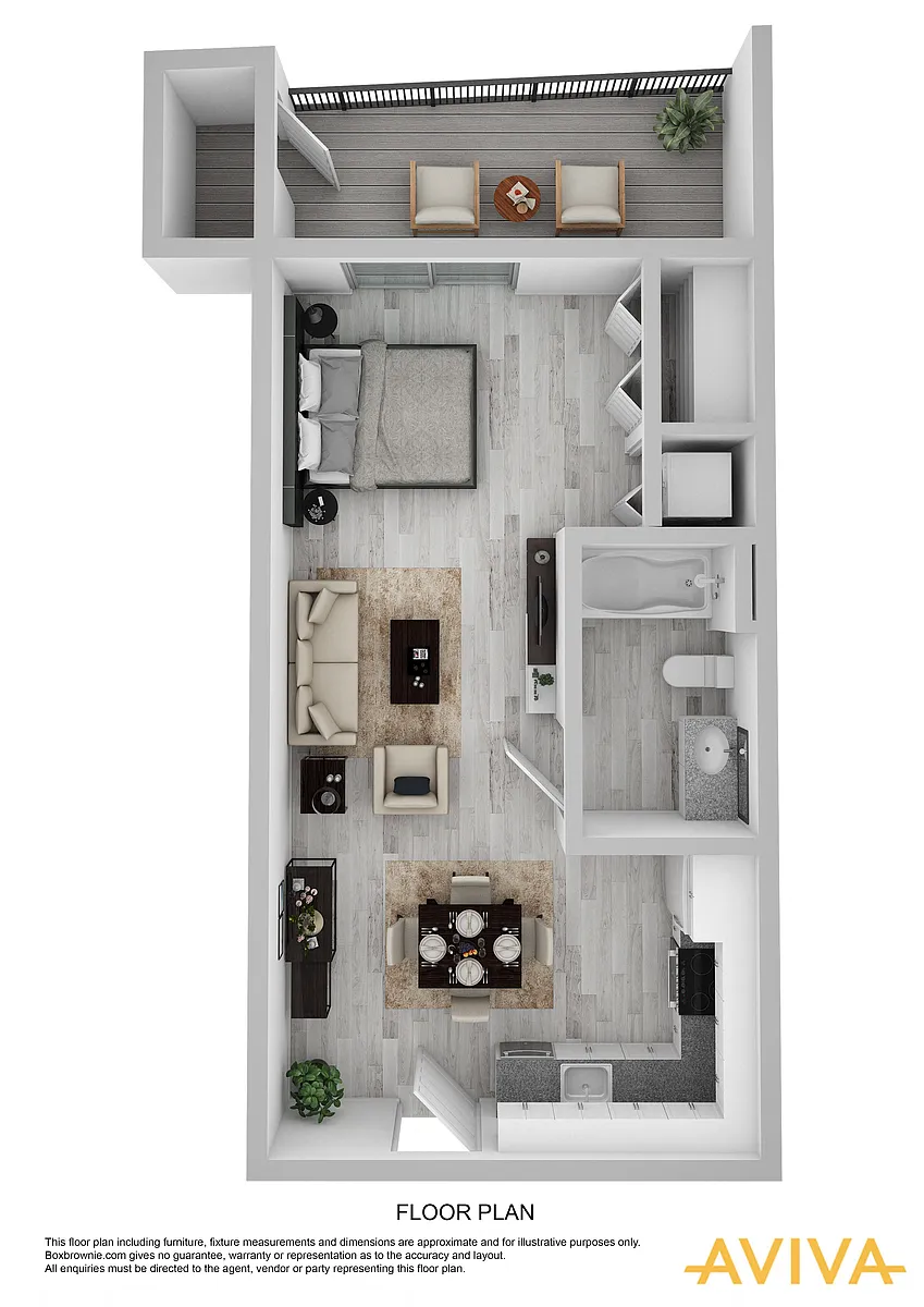Floor plan Studio A - LG Balcony