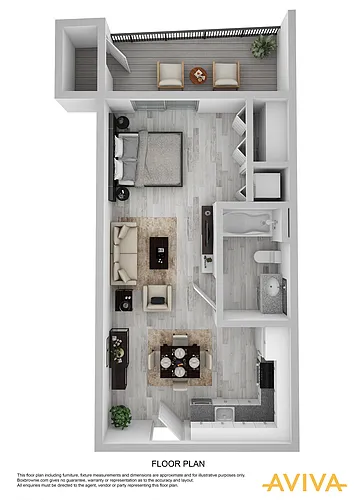Floor plan Studio A - LG Balcony