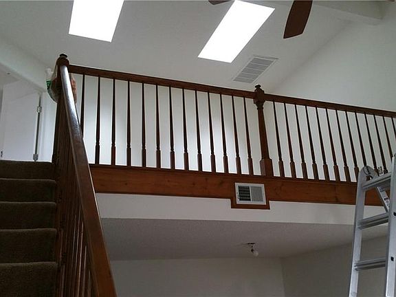 looking up toward the loft area