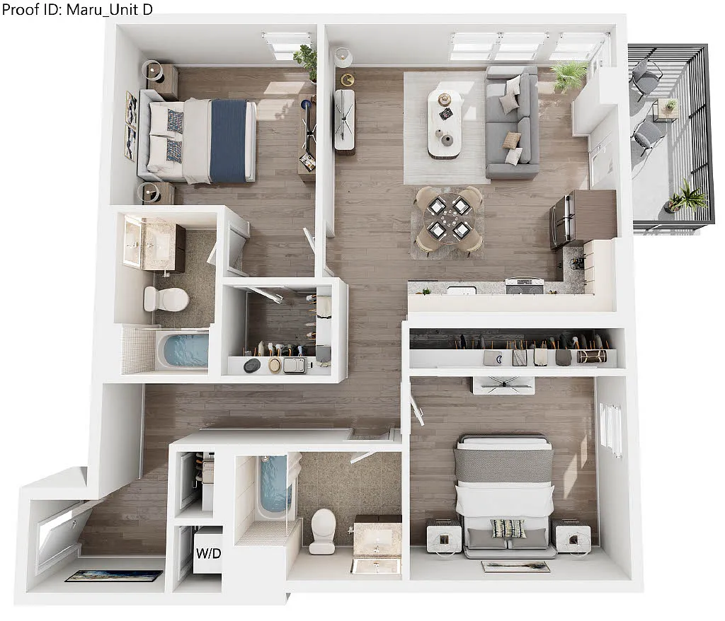 Floor plan D - 2 Bedroom