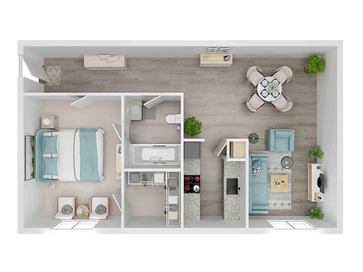 Floor plan 1X1-D