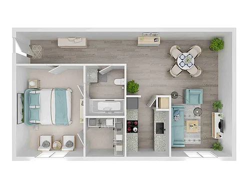 Floor plan 1X1-D