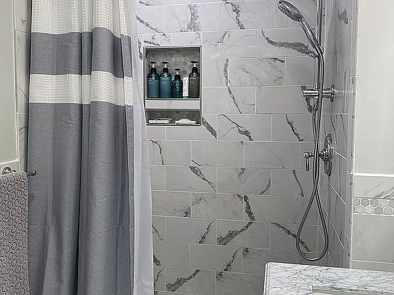 Renovated primary shower