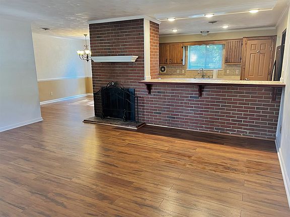 Front room with first fireplace