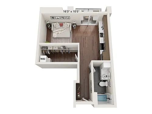 Floor plan Studio MC-4 - Corner Unit