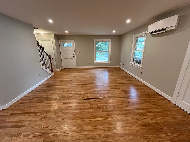 from kitchen toward front door. Brand new, efficient split unit for heating and cooling.
