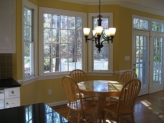 Gorgeous bay overlooking the wooded backyard!