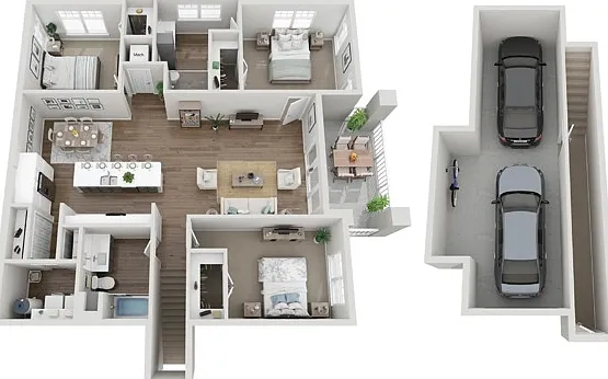 Floor Plan 3B | Seasons at Mount Pleasant | Apartments in Mount Pleasant, WI Floor Plan 3B | Seasons at Mount Pleasant | Apartments in Mount Pleasant, WI