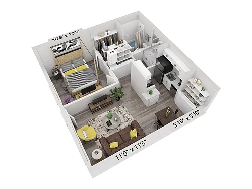 Floor plan A2 | 1x1 | Medium