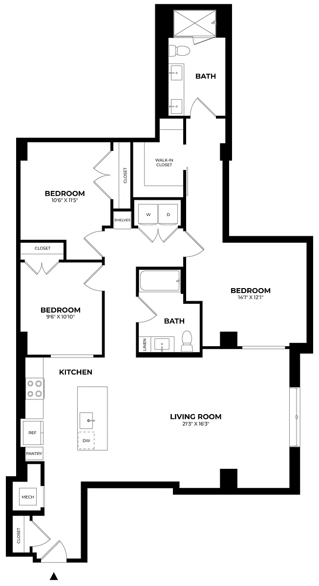 Floor plan 3 Bed/2 Bath-E2