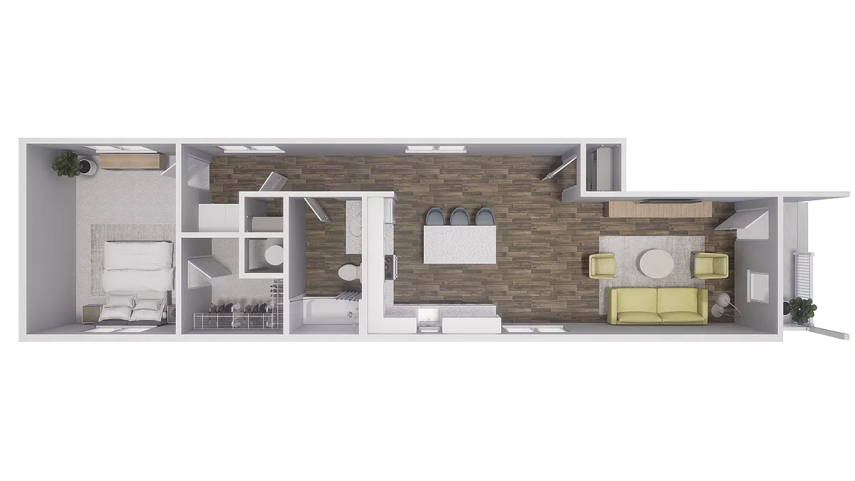 Floor plan 1x1 - 779 sqft - A3