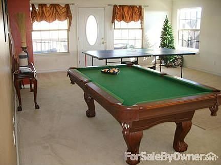 Game Room
						:
						The game room is ample enough to play pool, ping-pong and video games.
