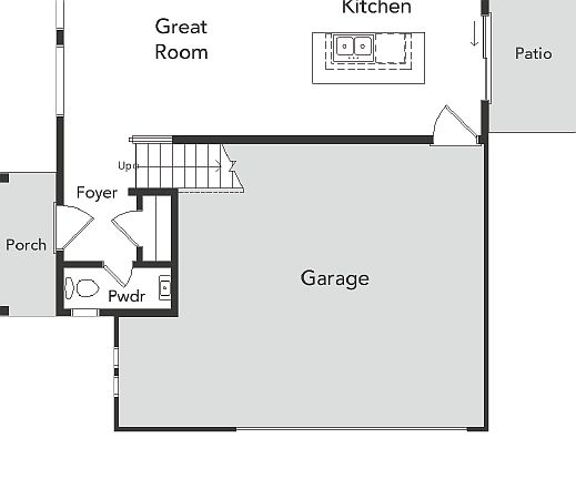 A view of the First floor and garage area in the Shire