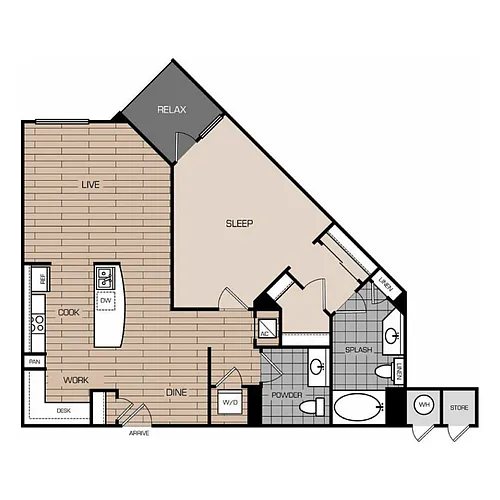 Floor plan 1 Bedroom 1 Bathroom Penthouse