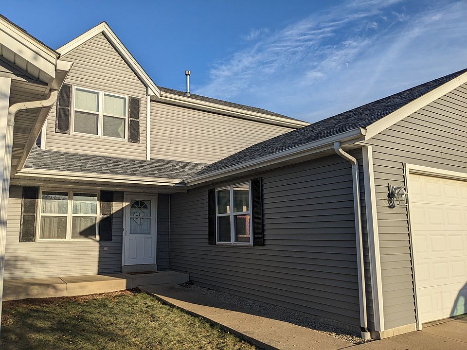 Front door and garage