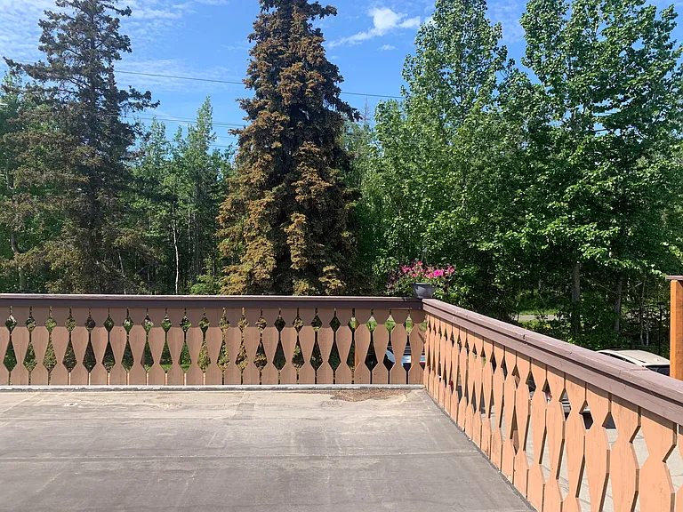 Rooftop deck above garage