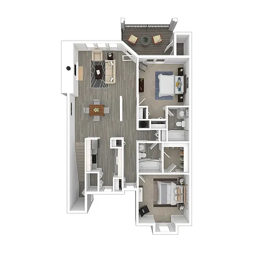 Floor plan 2 Bedroom - 3rd Floor