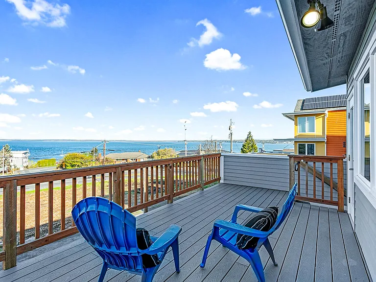 Expansive deck with Bellingham Bay View